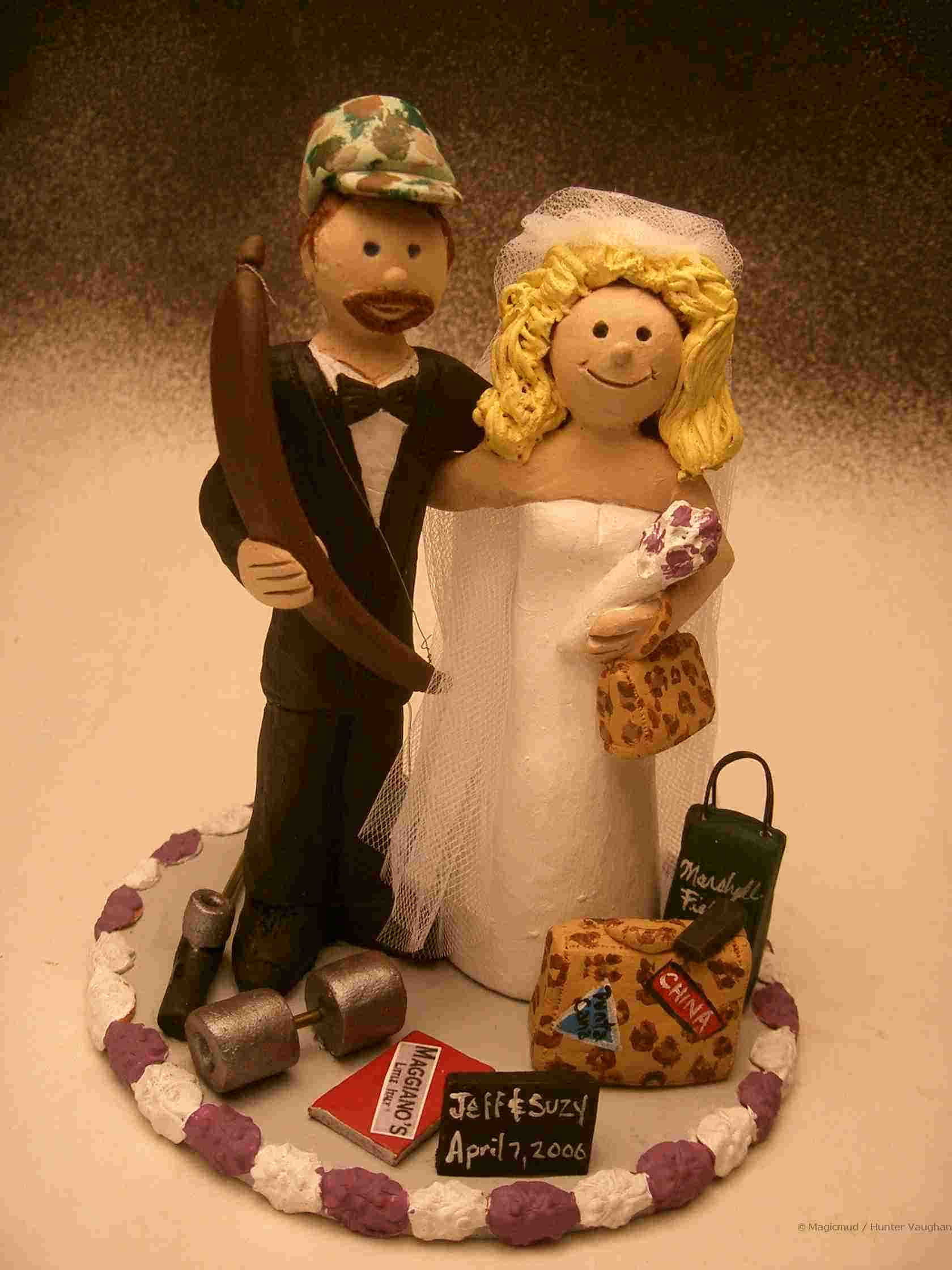 Bow Hunter's Wedding Cake Topper